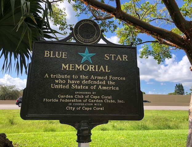 Blue Star Memorial Marker Eco Park Garden Club of Cape Coral