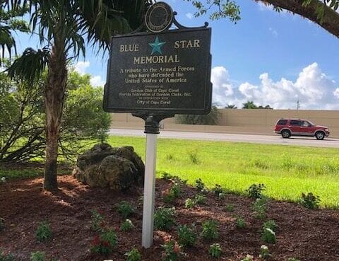 Blue Star Memorial Marker Eco Park Garden Club of Cape Coral