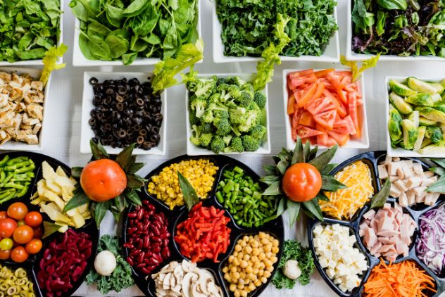 Abundant food on table