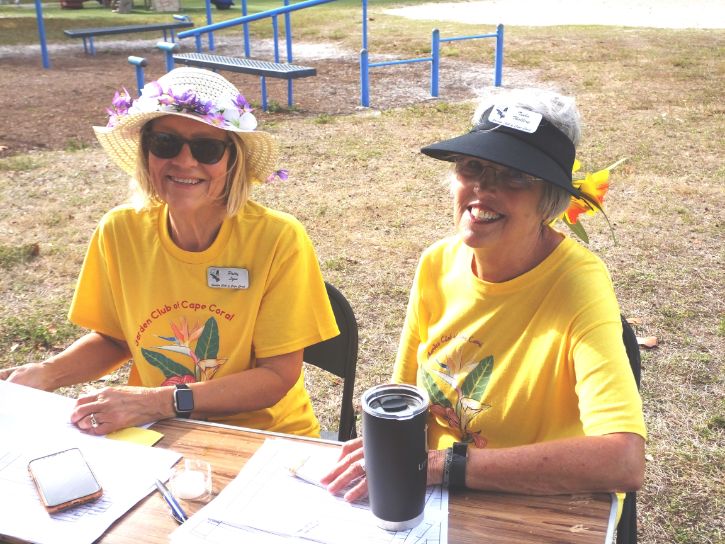 March in the Park 2022 garden club of cape coral members at information booth